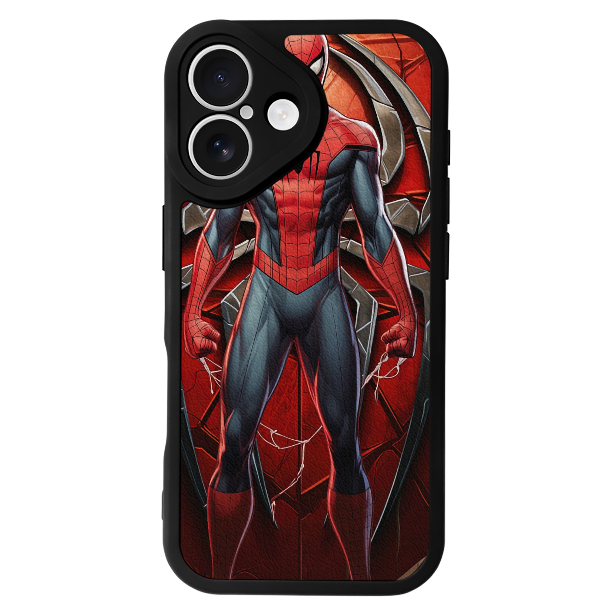 （画像用） Spider Man スパイダーマン 【iPhone 16シリーズ対応】シリコンスマホケース（レザー調） 材質：シリコン